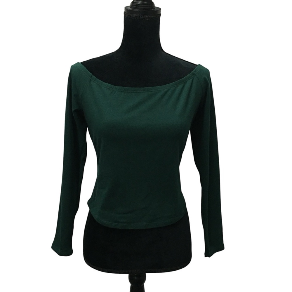 BP. Green Long Sleeve Stretch Crop Cropped Top - Women’s Large NWOT
